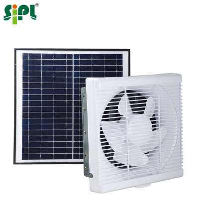 Sunny Vent Tool Solar Power Luxury Square Louvered 8 Inch Wall Exhaust Fan Attic Gable Brushless DC Motor Window Ventilation Fan