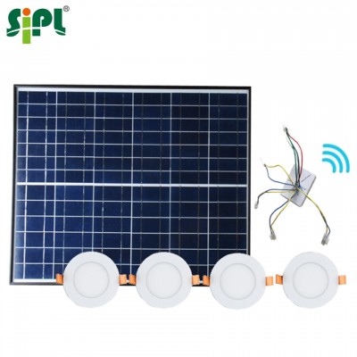 40W Day Night Lighting Solar Battery Roof Skylight Shaftless Non-Tubular 4-In-1 Connection 120mm Round Panel Ceiling LED Lights