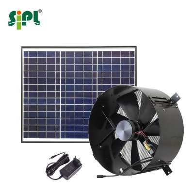 14 inches PV solar direct powered garage ventilation fan brushless motor driven silent small industrial extractor fan