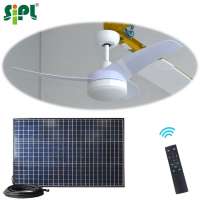 Sunny Smart Battery Solar Powered Day Night Ventilation Kit 24V DC 42 Inch 3 Blades Practical Decorative Ceiling Fan with Light