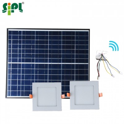 30W Day Night Ceiling Lighting Solar Battery LED Skylight Shaftless 150mm Square LED Lights in Easy Connection to Solar Panel