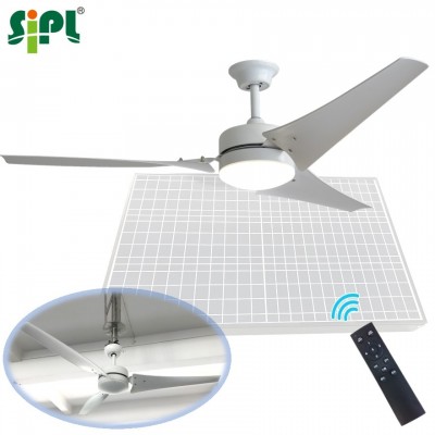 Sunny Vent Kit 60'' Non-Electric Solar with Battery Hybrid Powered 90W Multi-Functional DC Ceiling Cooler Fan with LED Light